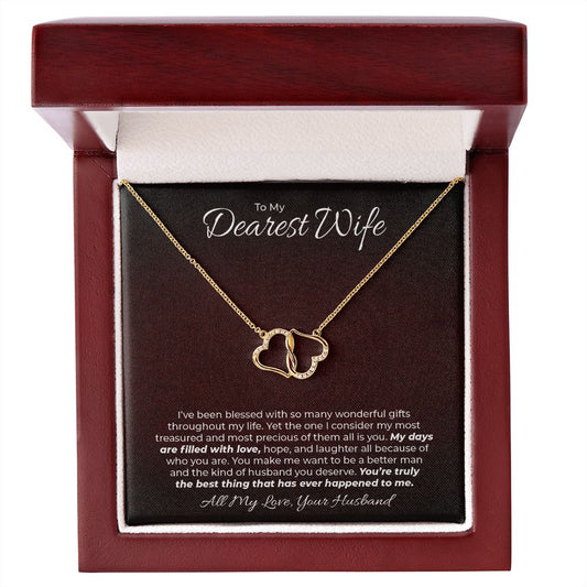 To My Dearest Wife - I've Been Blessed - Everlasting Love Gold Necklace