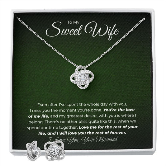 To My Sweet Wife - Love You The Rest of Forever - Love Knot Necklace