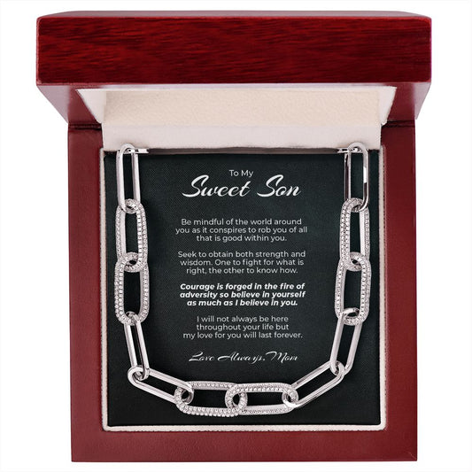 To My Sweet Son - Courage is Forged - Forever Linked Necklace