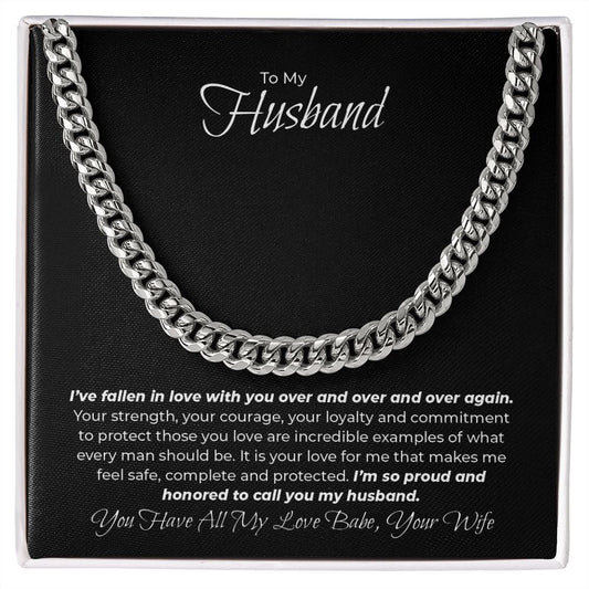 To My Husband - I've Fallen In Love With You - Cuban Link Chain